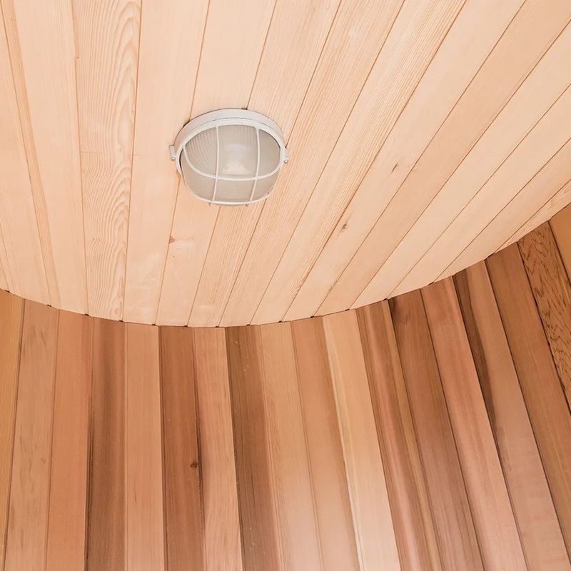 Sauna de barril tradicional de madeira maciça para 2 pessoas ao ar livre com 6kw de vapor e design tradicional