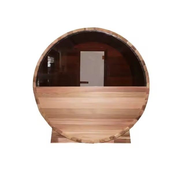 Sauna de Barril Externa para Pátio a Vapor Seco 2025 Madeira Maciça de Cedro Vermelho Sauna Tradicional para Relaxamento no Pátio