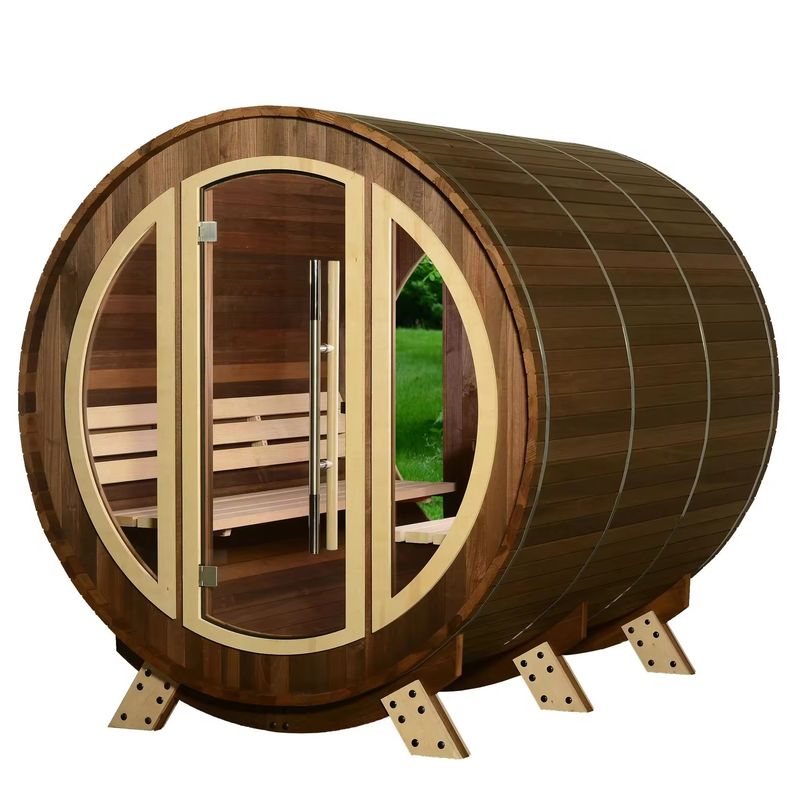 Material principal Madeira maciça 2025 Sauna quadrada de luxo Sala de vapor de madeira ao ar livre Sauna a vapor de madeira finlandesa seca para 6 pessoas