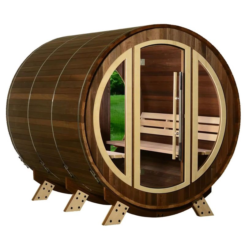 Material principal Madeira maciça 2025 Sauna quadrada de luxo Sala de vapor de madeira ao ar livre Sauna a vapor de madeira finlandesa seca para 6 pessoas