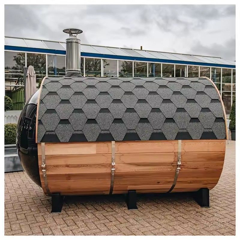 Sala de Sauna de madeira maciça tipo Hemlock 2025 para 6 pessoas Sala de Sauna de barril de quintal Sauna ao ar livre Sauna Sala de vapor