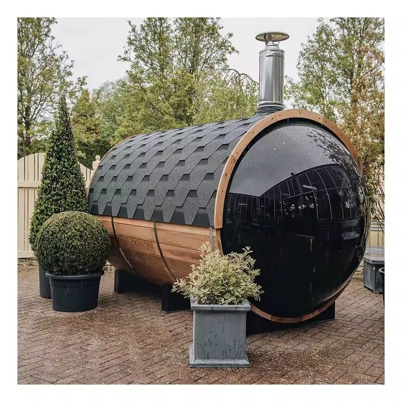 Sala de Sauna de madeira maciça tipo Hemlock 2025 para 6 pessoas Sala de Sauna de barril de quintal Sauna ao ar livre Sauna Sala de vapor