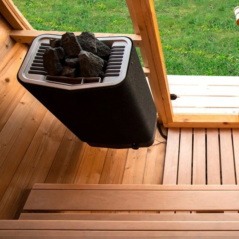 Sauna de barril de cedro vermelho com 110V/220V de voltagem e sala de vapor