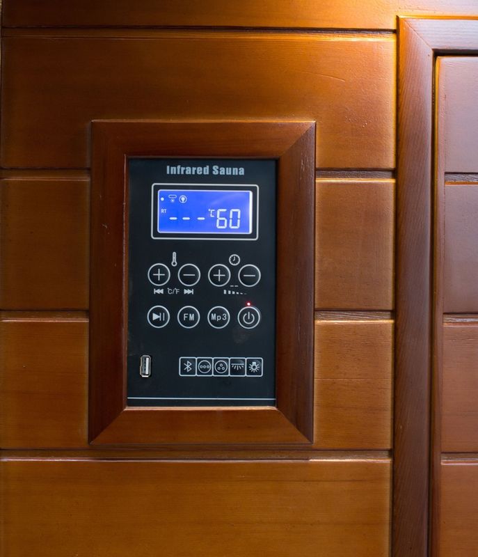 Sauna Infravermelha Interior Sala Úmida de Desintoxicação Painel de Controle por Computador Ondas de Luz Banho de Vapor Suado Úmido