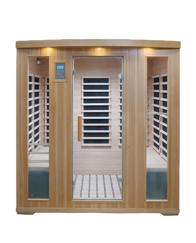 Banheira de sauna de madeira de alta qualidade com banho de vapor infravermelho incluído 2021 por painel de controle de computador Secador de vapor Banho de vapor Venda quente