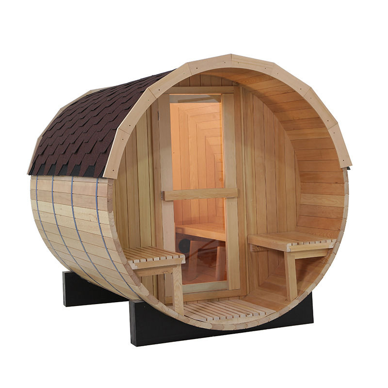 2021 Hot Selling Solid Wood Hemlock Sauna Sauna de vapor saturado Popular Outdoor Computador Eco Sauna Barril Sauna de vapor saturado tradicional Sala/Livro de cedro vermelho