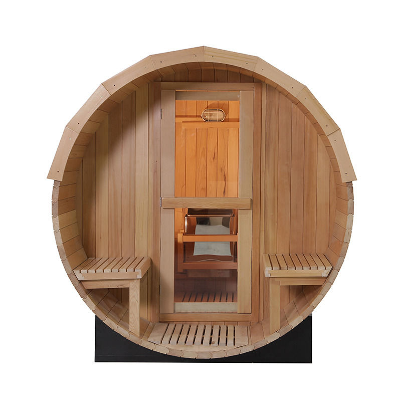 2021 Hot Selling Solid Wood Hemlock Sauna Sauna de vapor saturado Popular Outdoor Computador Eco Sauna Barril Sauna de vapor saturado tradicional Sala/Livro de cedro vermelho