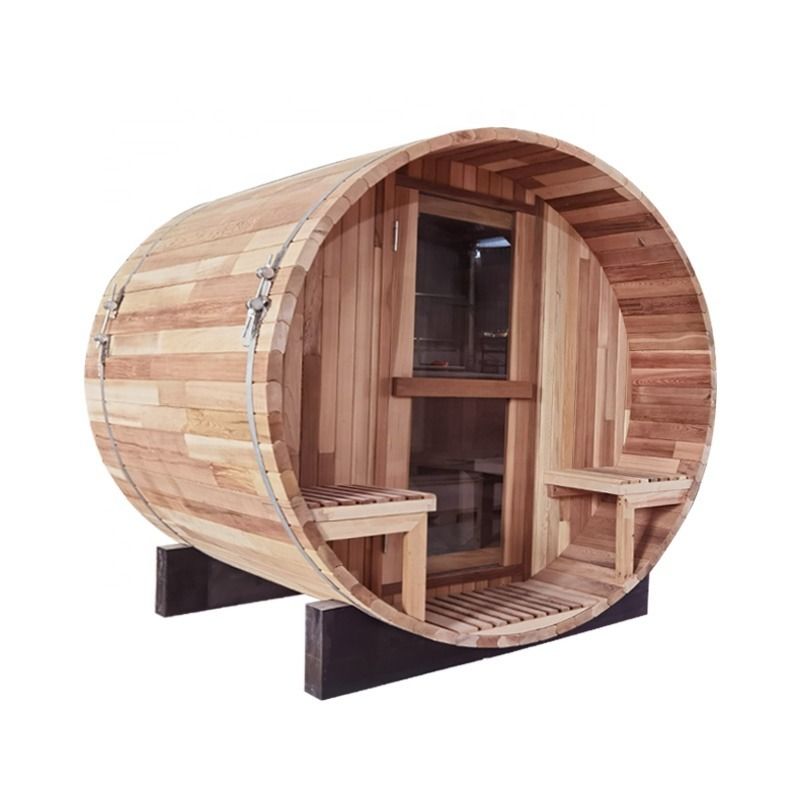 Sauna de vapor de barril de canadense / hemlock / cedro exterior 2021 Sauna tradicional tradicional com acessórios de aquecimento 4-6 pessoas