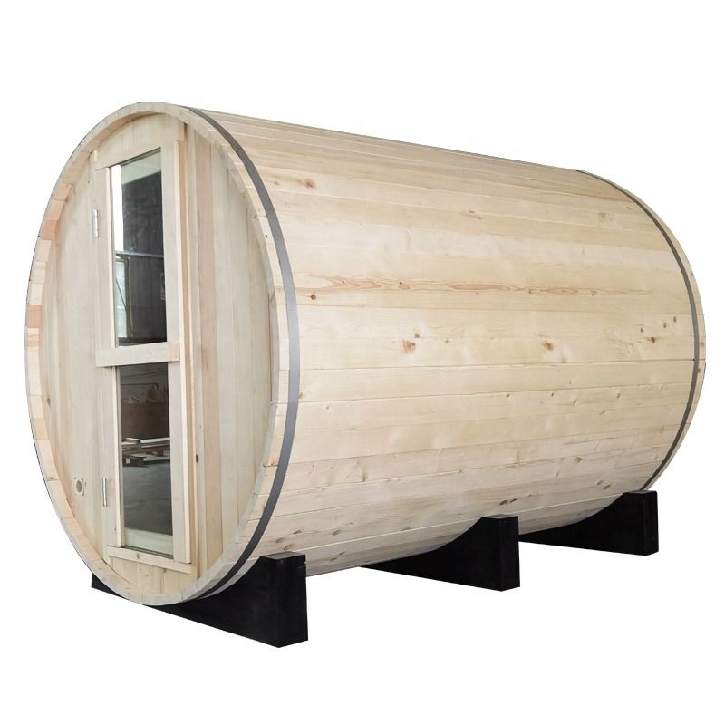 Sauna de vapor de barril de canadense / hemlock / cedro exterior 2021 Sauna tradicional tradicional com acessórios de aquecimento 4-6 pessoas