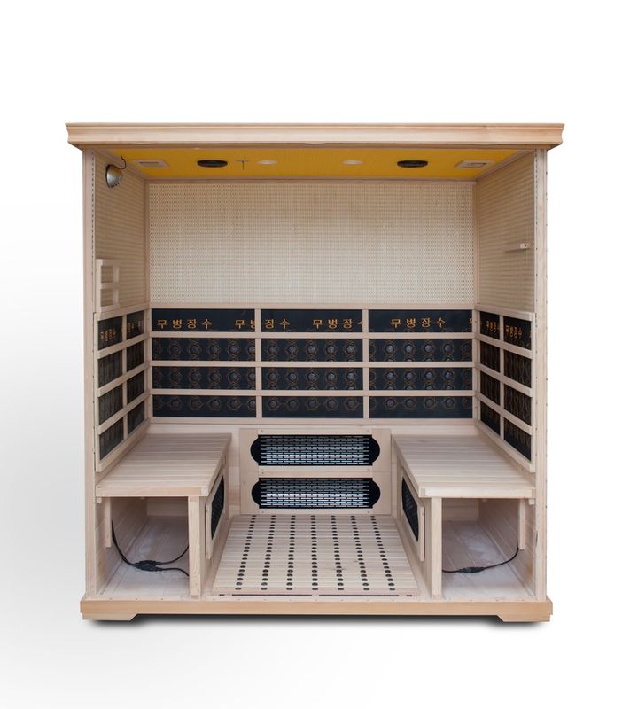 Sauna de alta qualidade Veste de suor de hemlock tradicional durável Painel de controle de computador Sala de sauna a vapor