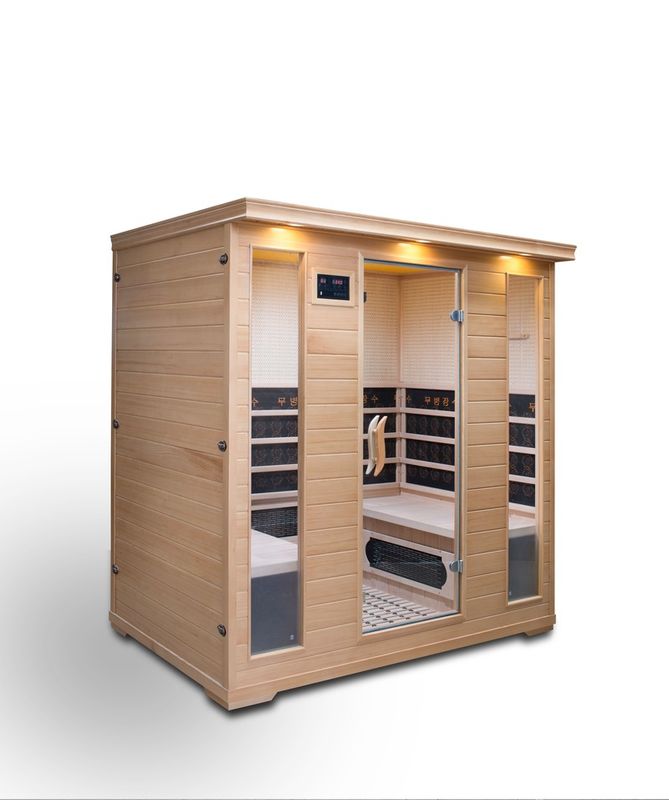 Sauna de alta qualidade Veste de suor de hemlock tradicional durável Painel de controle de computador Sala de sauna a vapor