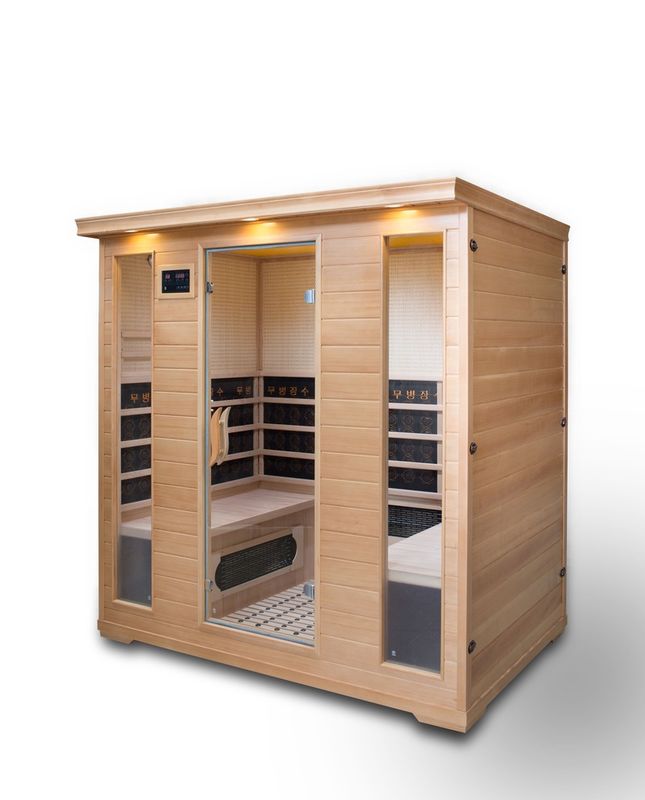 Sauna de alta qualidade Veste de suor de hemlock tradicional durável Painel de controle de computador Sala de sauna a vapor