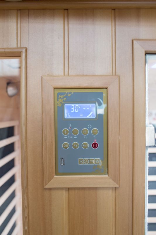 Hemlock Sauna Controlada por Computador Painel de Controle de Computador Clássico 3 Pessoas Modo de Desintoxicação de Umidade Família Top de Venda infravermelho distante