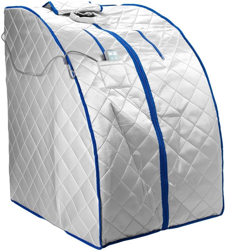Sauna Spa Pessoal Portátil Interna Moderna de Infravermelho Longo com Ionizador de Ar, Almofada de Aquecimento para os Pés e Temporizador