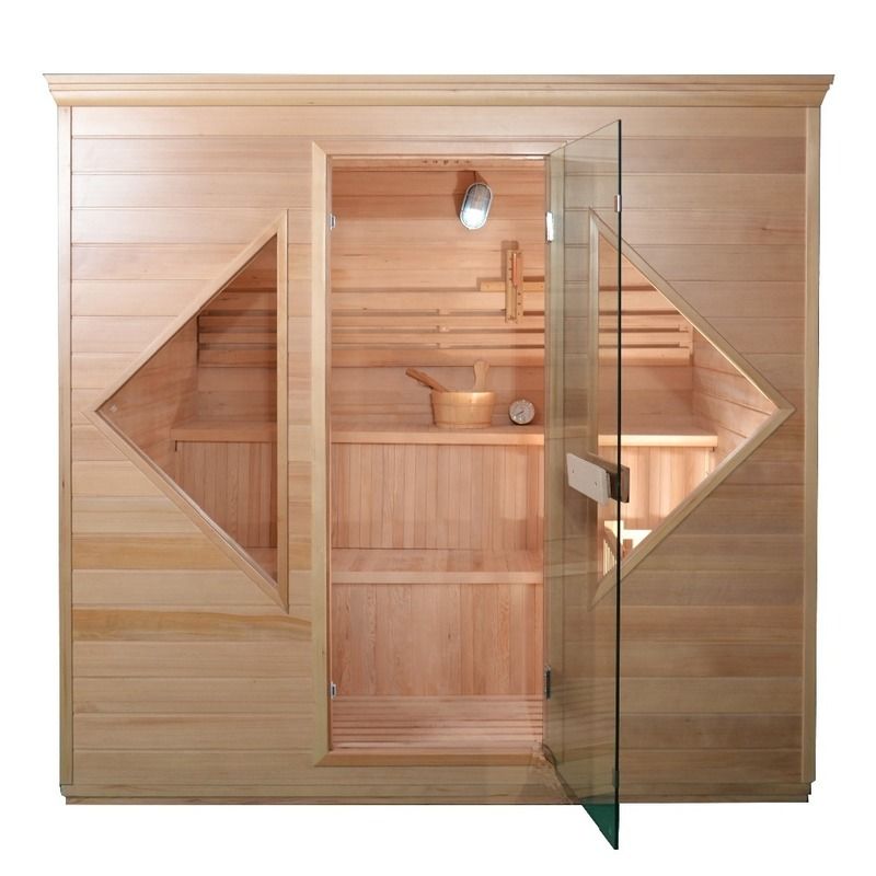 Novo design de 2021 Canadá personalizado Hemlock tradicional SEM EMF Sauna a vapor fogão madeira maciça sala de sauna tradicional para terapia