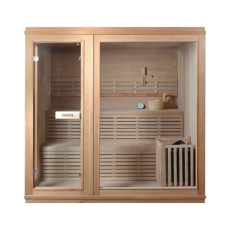 Novo design de 2021 Canadá personalizado Hemlock tradicional SEM EMF Sauna a vapor fogão madeira maciça sala de sauna tradicional para terapia