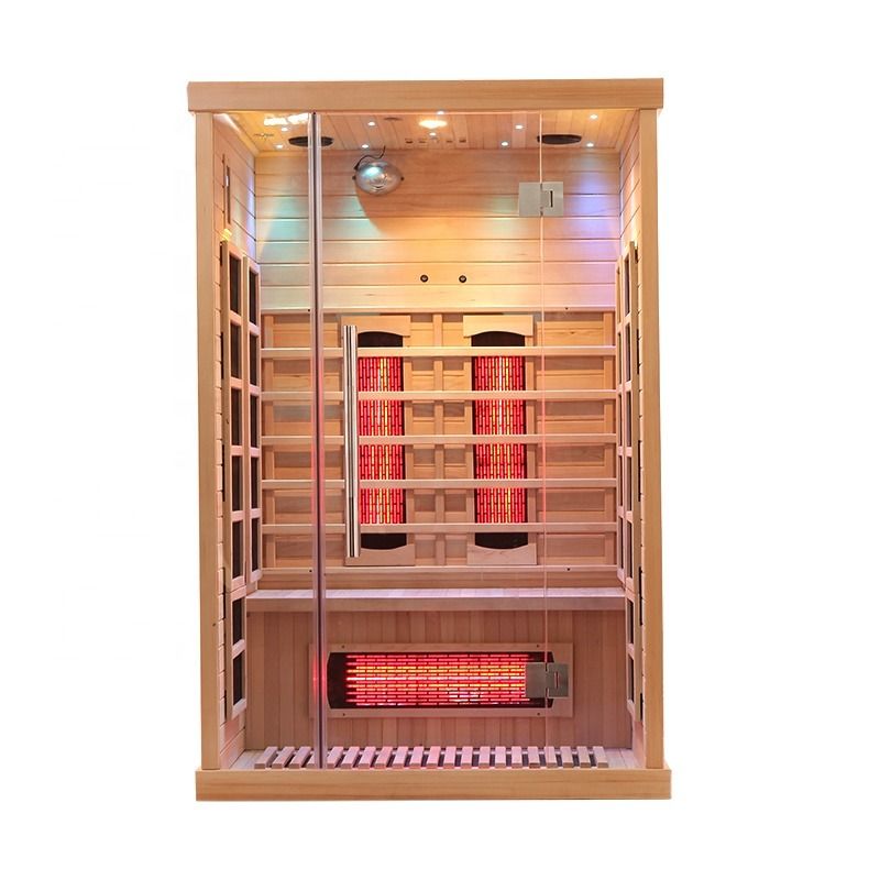 Sauna Tradicional Barata de Madeira de Hemlock, Sauna Infravermelha Externa de Madeira Infravermelha para 2 Pessoas, Tradicional de Alta Duração para 2 Pessoas