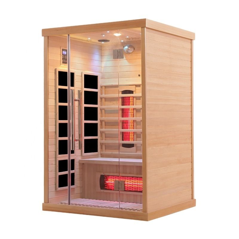 Sauna Tradicional Barata de Madeira de Hemlock, Sauna Infravermelha Externa de Madeira Infravermelha para 2 Pessoas, Tradicional de Alta Duração para 2 Pessoas
