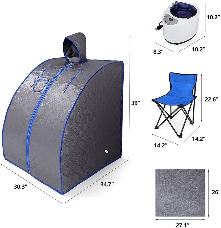 Sauna a vapor portátil moderna para spa em casa, leve, pessoal, gerador de vapor, tenda com controle remoto, banho de vapor interno