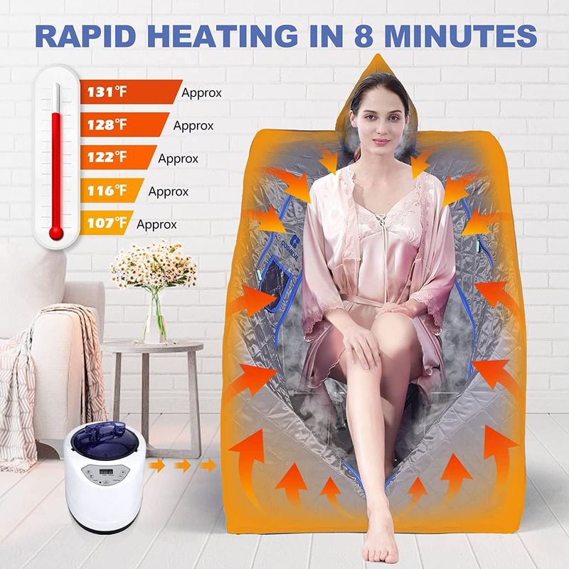 Sauna a vapor portátil moderna para spa em casa, leve, pessoal, gerador de vapor, tenda com controle remoto, banho de vapor interno