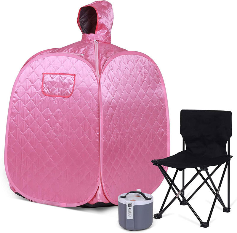 Lady Pink Sauna portátil de vapor pessoal europeia Saunas favoritos das mulheres Doméstico Painel de controle de computador para desintoxicação Sauna de corpo inteiro Sala com cadeira