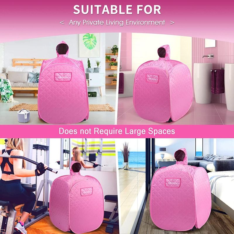 Lady Pink Sauna portátil de vapor pessoal europeia Saunas favoritos das mulheres Doméstico Painel de controle de computador para desintoxicação Sauna de corpo inteiro Sala com cadeira