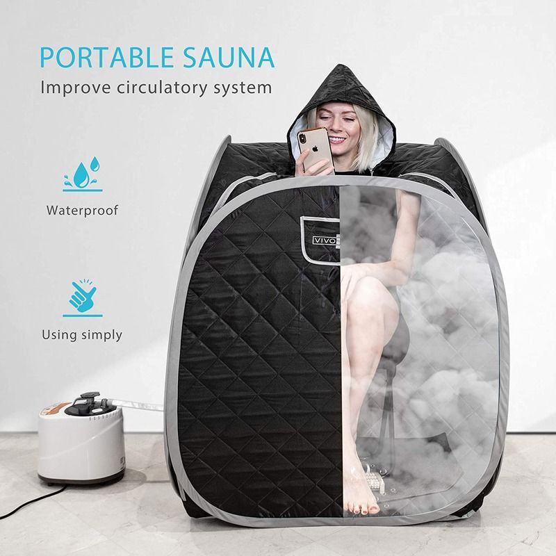 Cadeira de Spa Pessoal Portátil Remota Moderna Dobrável, Saco de Sauna a Vapor Dobrável, Tenda de Sauna Spa Terapêutica Doméstica Terapêutica Preta