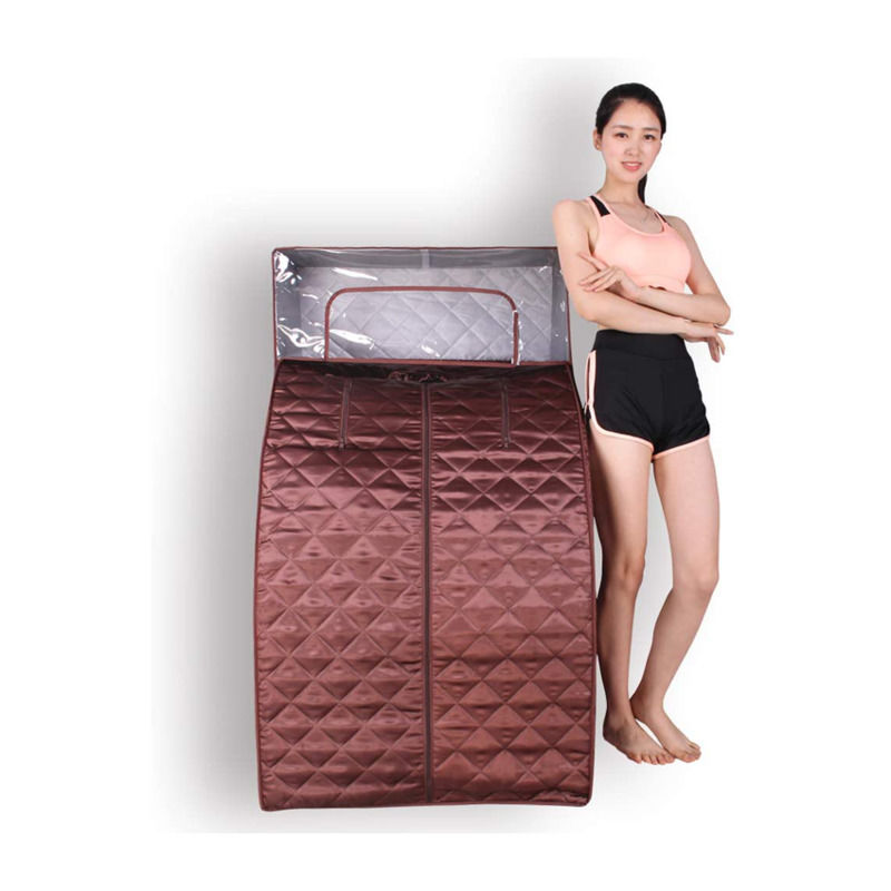 Sauna de vapor moderna com corpo inteiro Sauna de vapor com corpo inteiro com controle remoto de uma pessoa Caixa de aquecimento para casa com cobertor para a cabeça e banco para perda de peso
