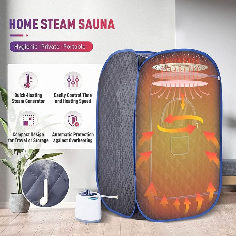 Sauna Portátil Moderna para Casa, Escritório e Viagens Sauna Doméstica para Spa Seco e Sauna a Vapor com Controle Remoto Tenda de Vapor