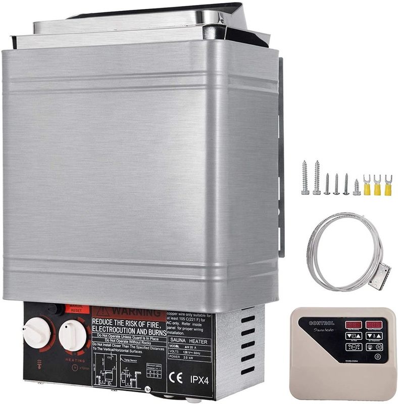 Aquecedor de Sauna Seca Moderno 9KW Forno de Banho de Água Fervente 220V-240V Controlador Elétrico Casa Hotel Sala de Sauna Externa