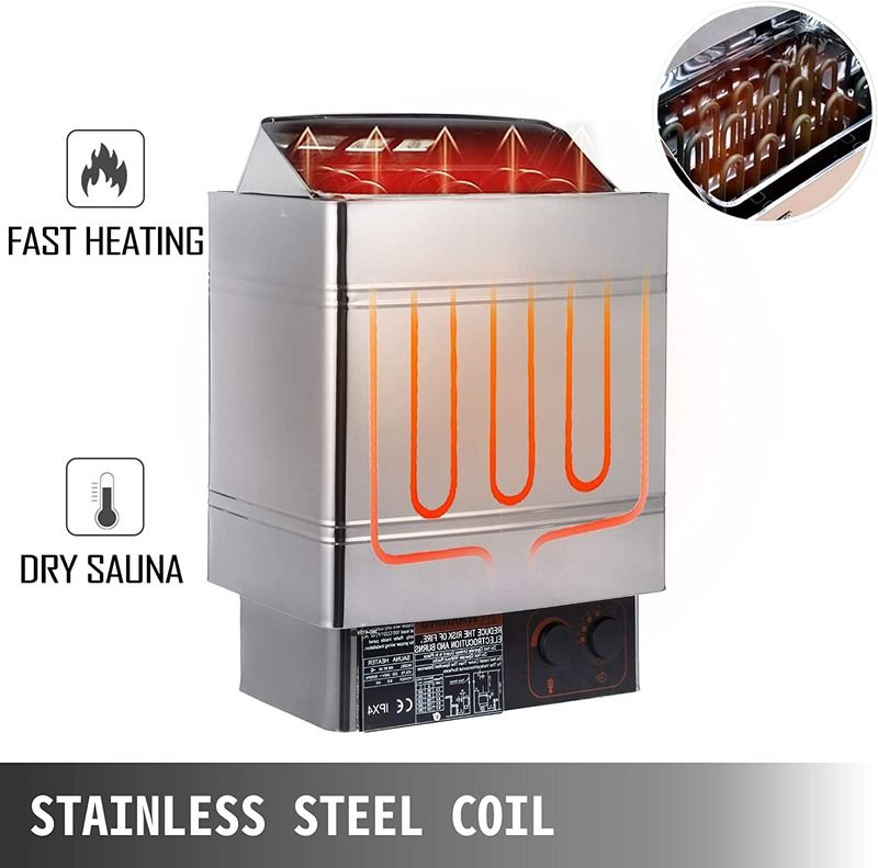 Aquecedor de Sauna Seca Moderno 9KW Forno de Banho de Água Fervente 220V-240V Controlador Elétrico Casa Hotel Sala de Sauna Externa