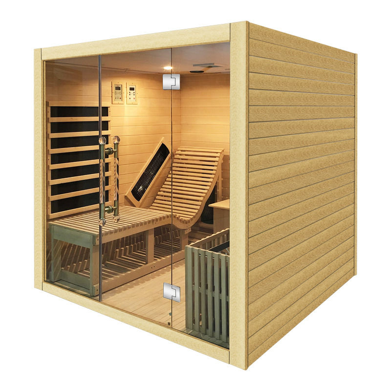 Estilo Tradicional Sala de Sauna a Vapor Tradicional Interior de Madeira Infravermelho Sauna Seca Tradicional com Aquecedor